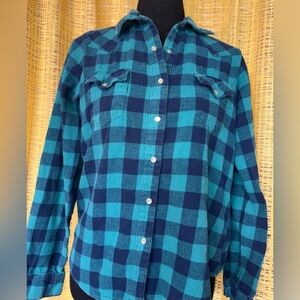 Wrangler Plaid Long Sleeve Snap Western Shirt Wrancher Medium